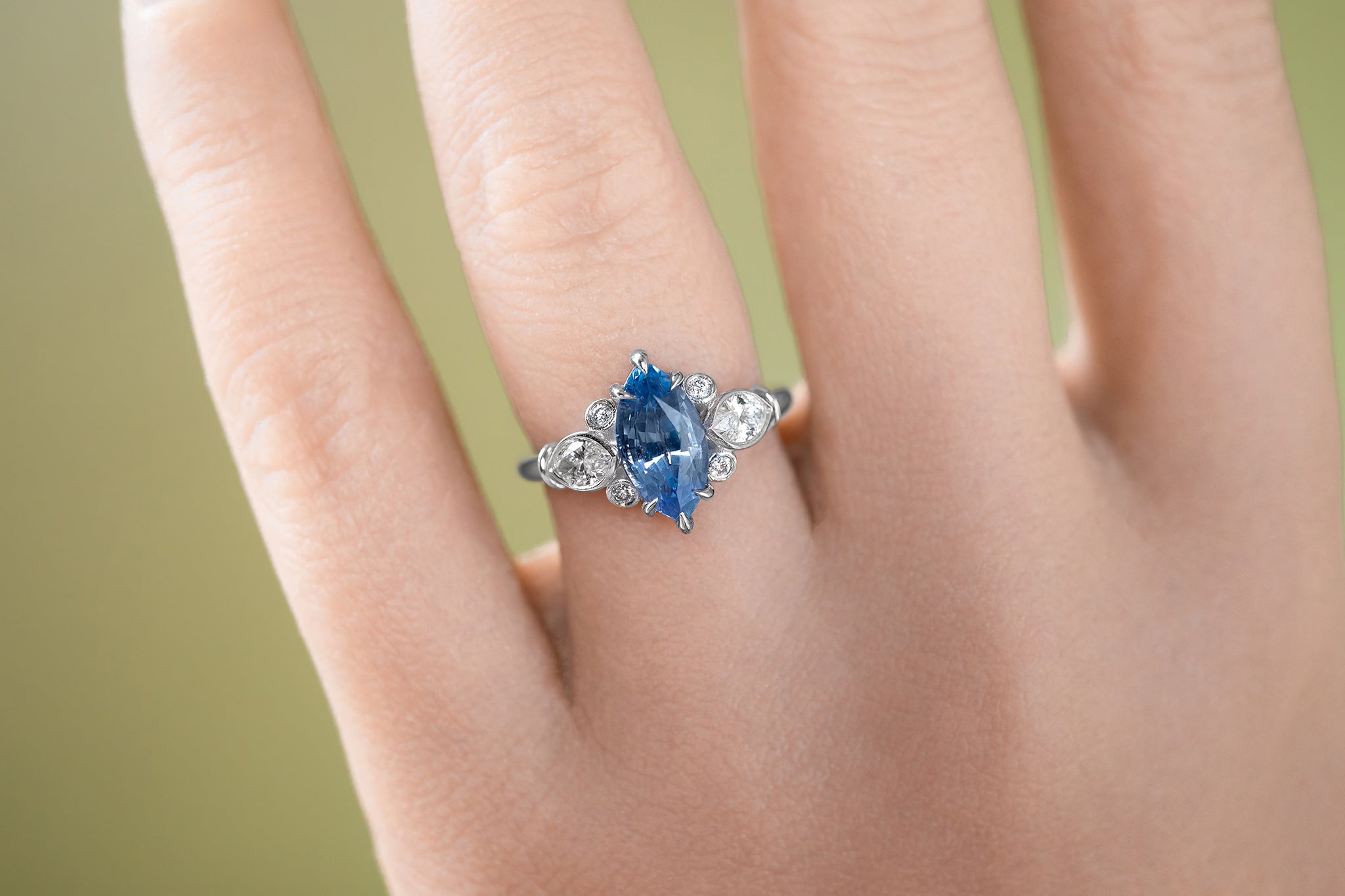 Ceylon Marquise Sapphire Ring - S. Kind & Co