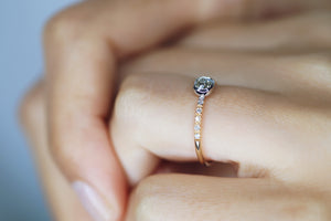 Small Natural Dainty Diamond Ring Minimalist Thin Wedding Band, Dainty  Ring Meaning