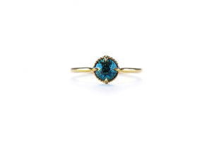 Teal Montana Sapphire Solitaire Engagement Ring - S. Kind & Co