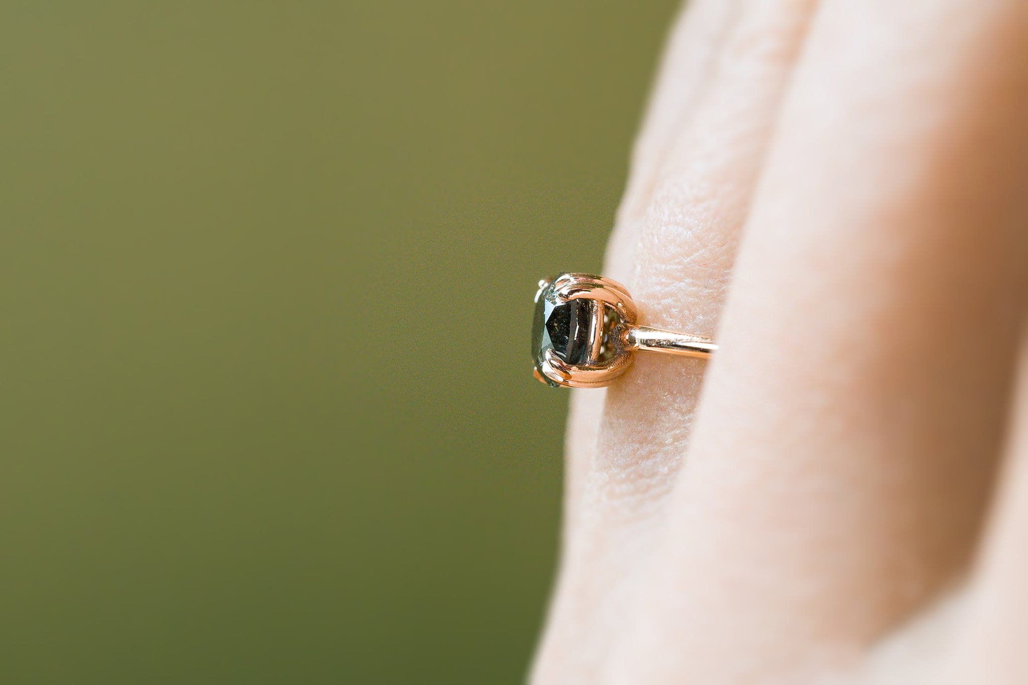 Black Diamond Recycled Rose Gold Dunne Ring - S. Kind & Co