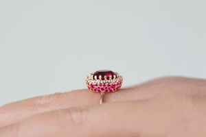 Master Cut Umbalite and Ruby Ring - S. Kind & Co