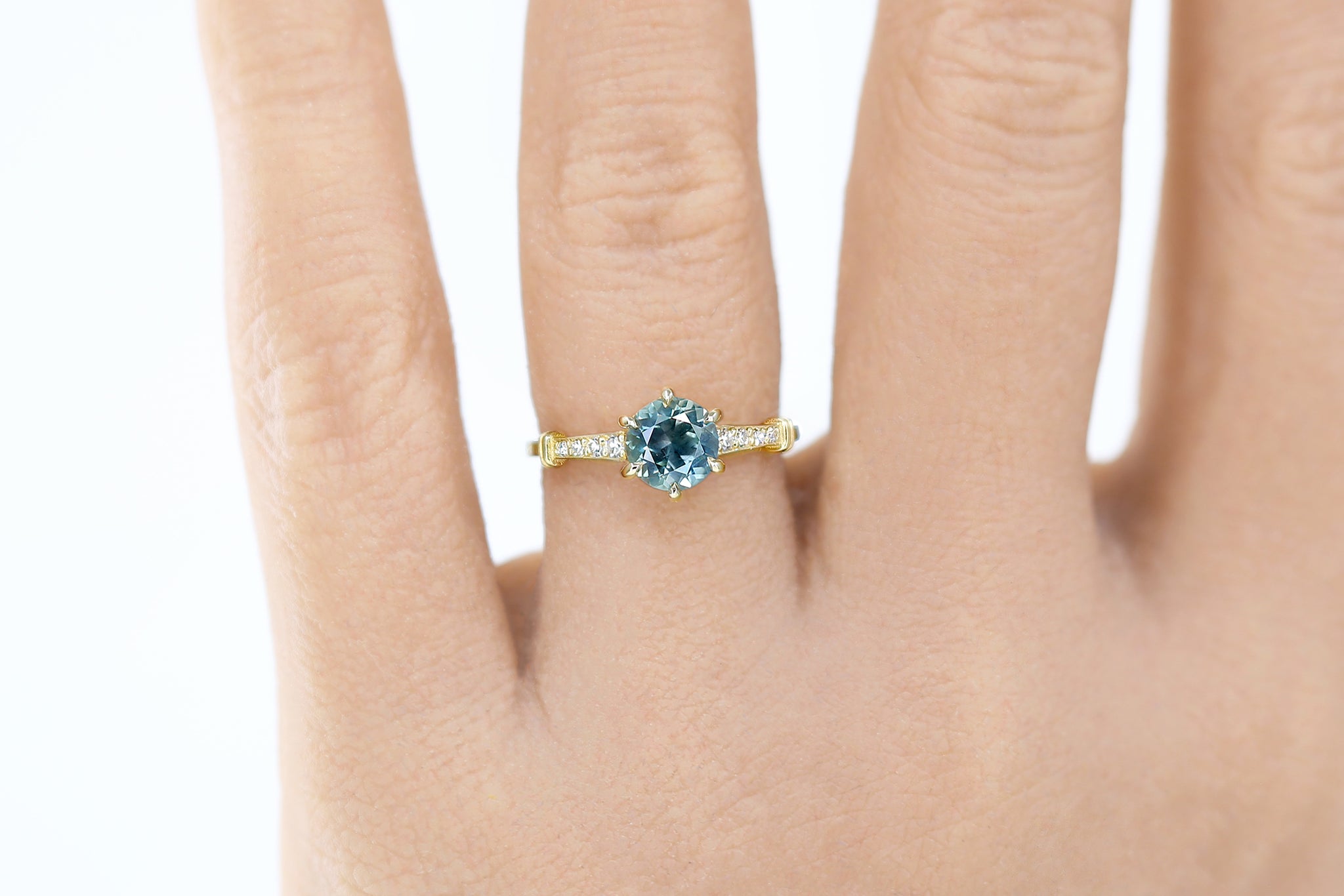 Unadulterated Untreated Montana Sapphire Yellow Recycled Gold Engagement Ring - S. Kind & Co