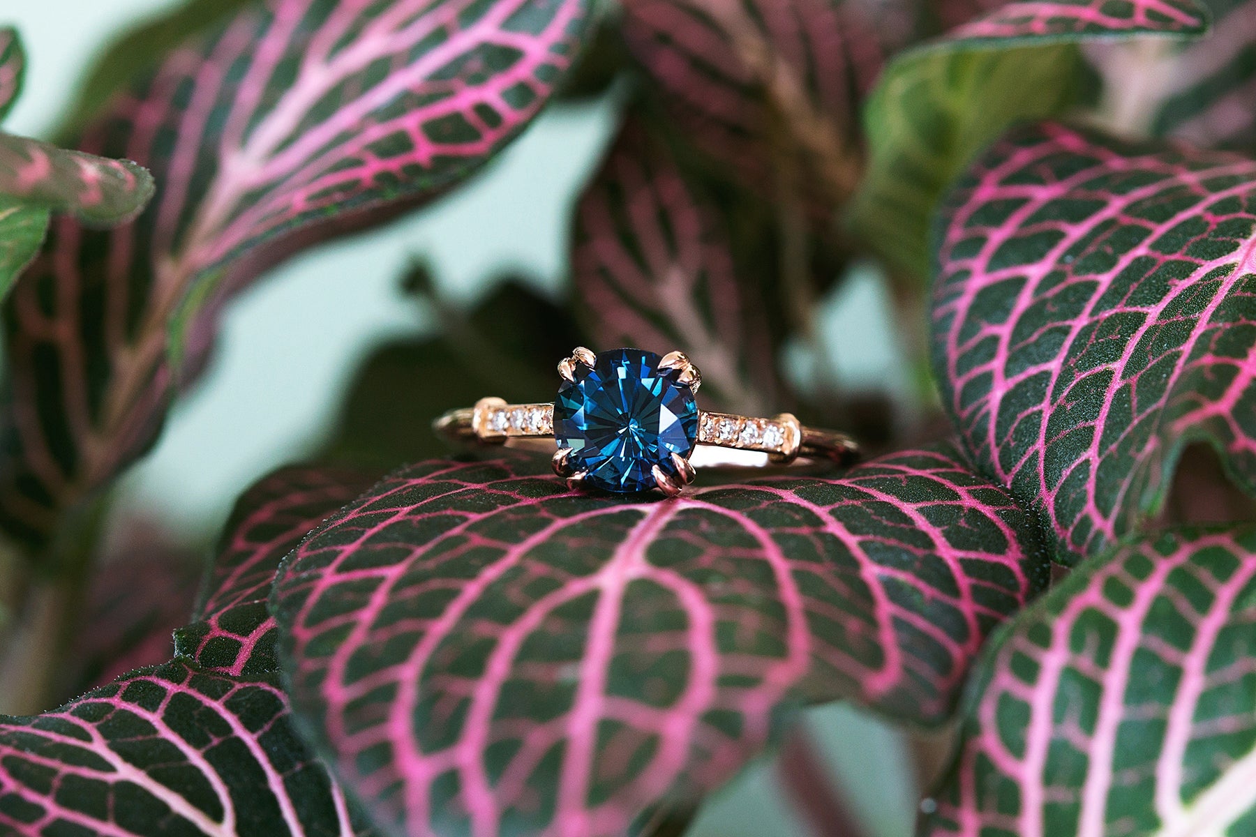 Natural Teal Sapphire Fotini Ring - S. Kind & Co