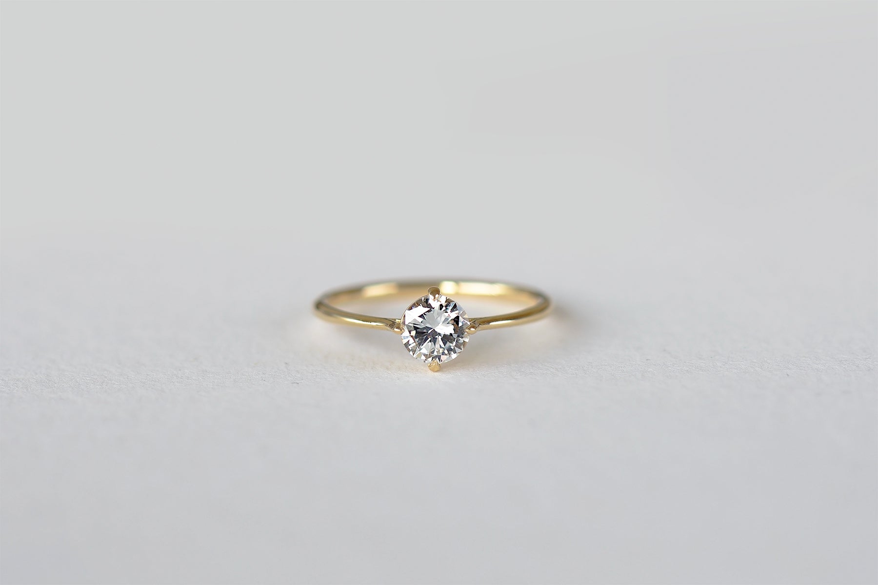 Post-Consumer Round Brilliant Minimal and Modern Diamond Compass Engagement Ring - S. Kind & Co