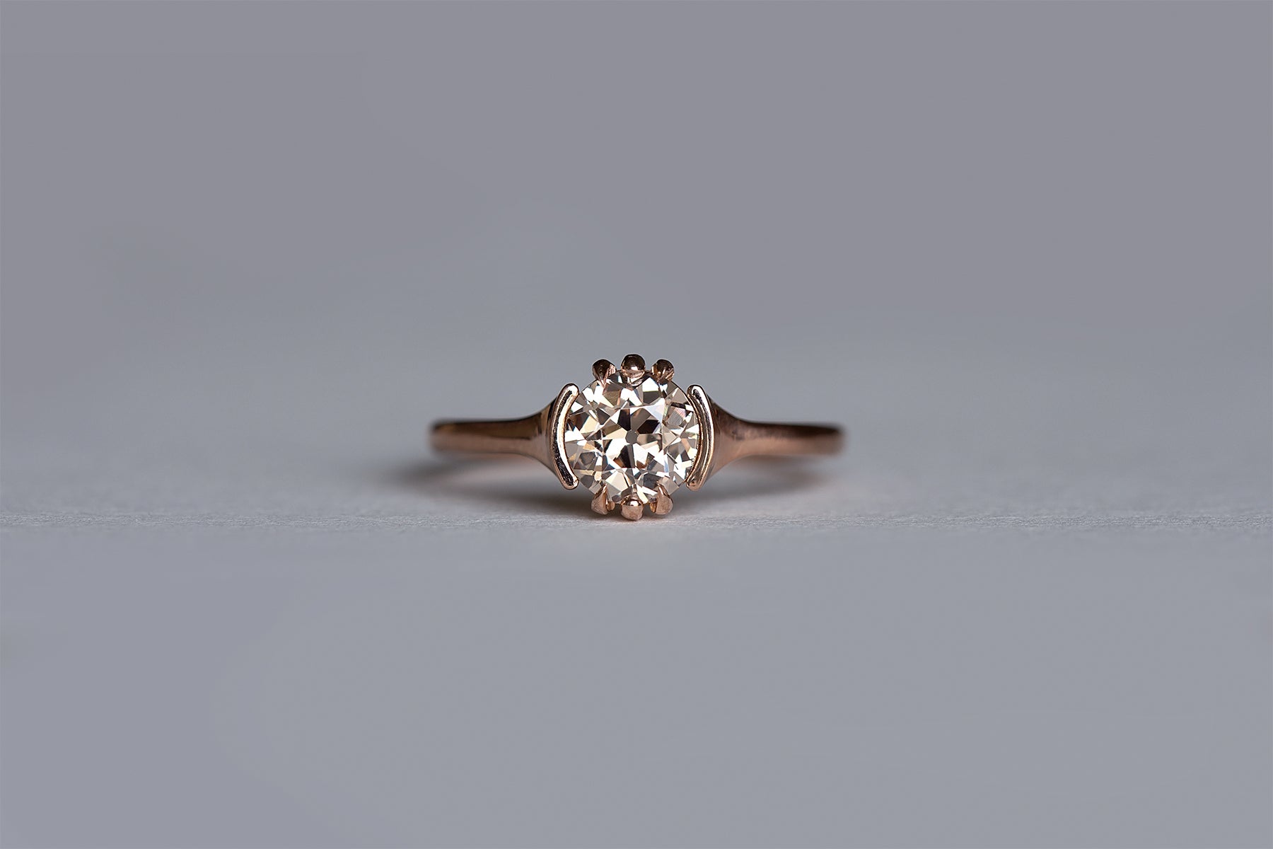 Antique Fancy Pinkish-Brown Old European Cut Diamond Ring - S. Kind & Co