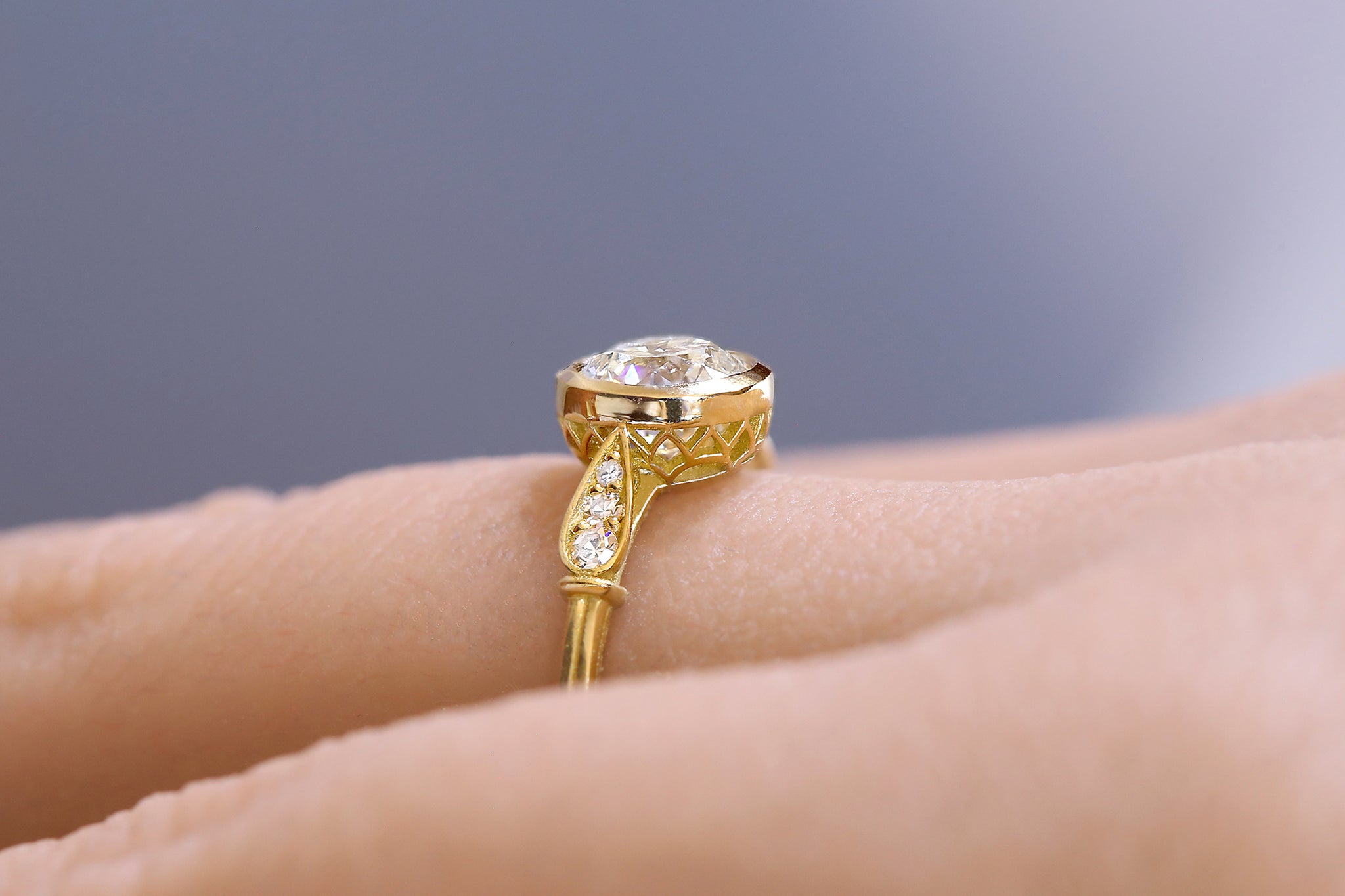 Deco Lotus Diamond Ring - S. Kind & Co