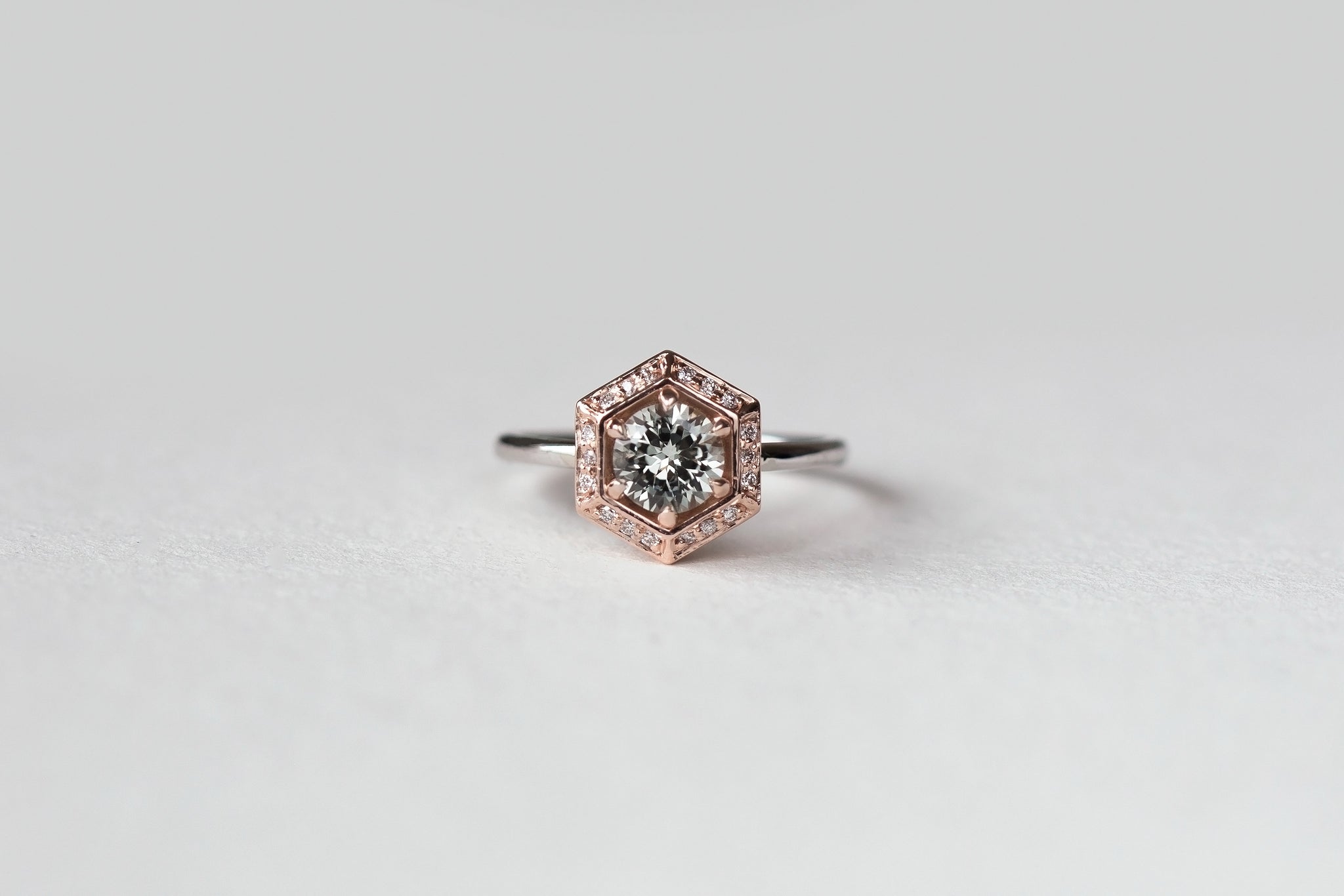 Hexagon White Montana Sapphire Ring - S. Kind & Co